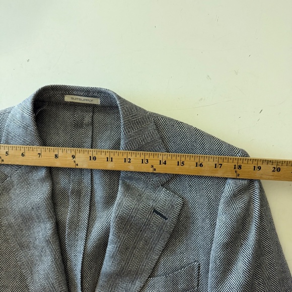 SuitSupply Marling & Evans Wool & Linen Gray Herringbone Blazer Suit Jacket 40R - Picture 6 of 10